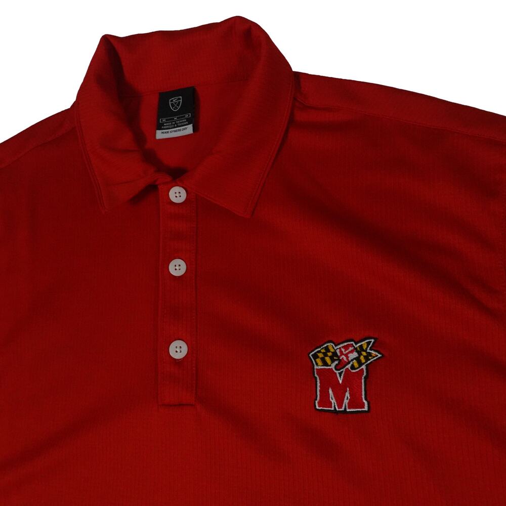 University Of Maryland Terrapins Vintage Nike Basketball Polo Men's Medium